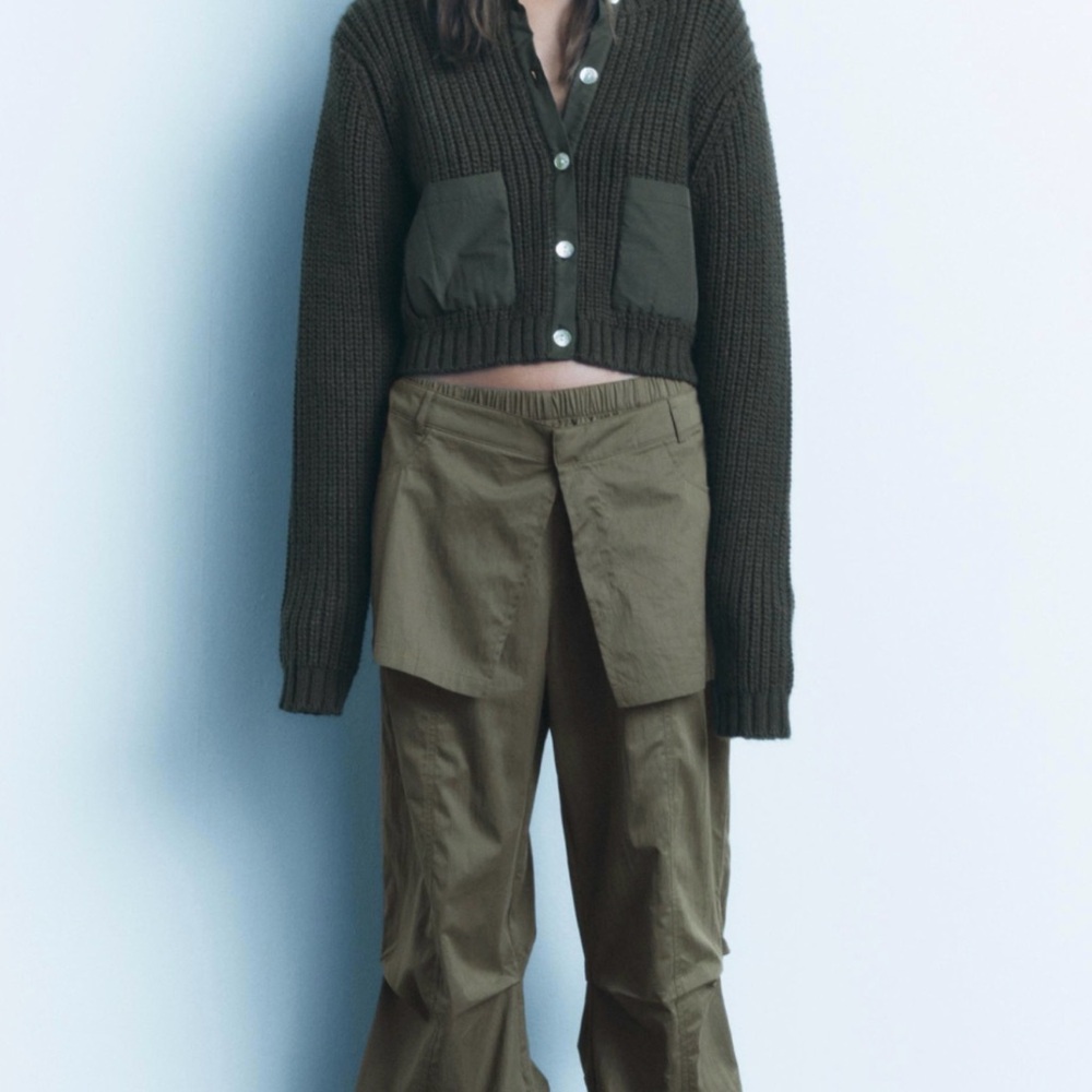 Zara NYLON PANTS WITH DETACHABLE SKIRT